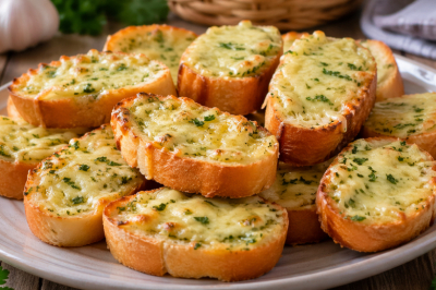 Чесночные гренки с сыром к супу или в салат &mdash; батон и 10 минут времени, а вкус как в кафе