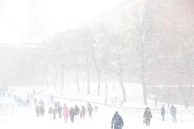 Фуры заблокировали движение на въездах в Москву из-за снегопада