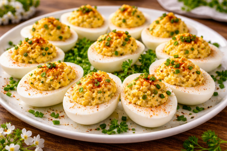 На Пасху в Германии готовят такие яйца: фаршированная закуска из обычных продуктов